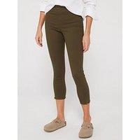 Everyday High Waist Crop Jeggings - Khaki