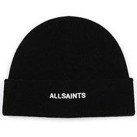Allsaints Men'S Underground Embroidered Logo Beanie Hat - Black