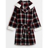River Island Mini Girls Christmas Check Dressing Gown - Red