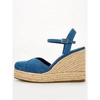 V By Very Closed Toe 2 Part Wedge - Blue