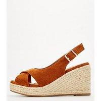 Everyday Wide Fit Slingback Wedge Sandal - Brown