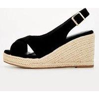 Everyday Wide Fit Slingback Wedge Sandal - Black