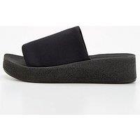 V By Very Comfort Wide Fit Slip On Comfort Wedge Sandal - Black