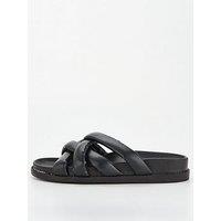 Everyday Extra Wide Strappy Footbed Slider Sandal - Black