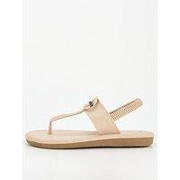 V By Very Comfort Wide Fit Toepost Comfort Sandal - Natural