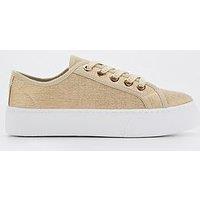 Everyday Canvas Lace Up Trainer - Beige