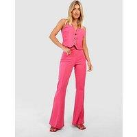 Boohoo Crepe Fit & Flare Trousers - Hot Pink