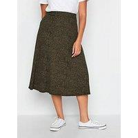 M&Co Animal Print Jersey Midi Skirt - Khaki