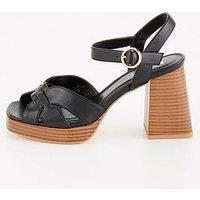 V By Very Platform Heeled Sandal - Black