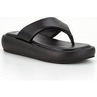 V By Very Toepost Flatform Sandal - Black