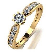 Moissanite 9Ct Gold 0.50Ct Total Moissanite Solitaire Ring