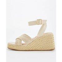V By Very Cross Strap Mid Wedge Sandal