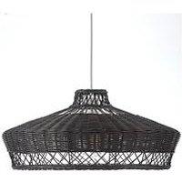 Very Home Rattan Easy Fit Pendant - Black