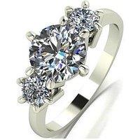 Moissanite 9Ct Gold 2.00Ct Total Moissanite Trilogy Ring