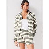 V By Very Stripped Hoody And Short Set - Green