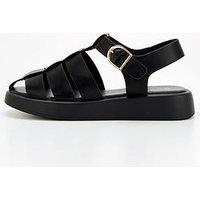 V By Very Flatform Fishermans Sandal - Black