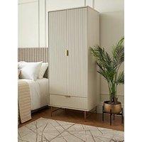 Very Home Cora 2 Door, 1 Drawer Wardrobe - Ivory/Brass