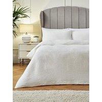 The Very Collection Crinkle Textured Duvet Cover Set - White