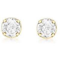 Love Gold 9Ct Gold Round Cz 4Mm Stud Earrings