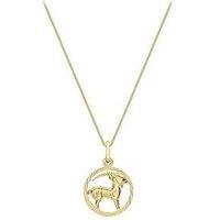 The Love Collection 9Ct Yellow Gold Zodiac Pendant & Curb Chain