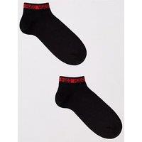 Hugo 2 Pack As Tape Crew Socks - Black