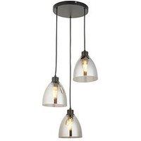 Very Home Beacon 3 Light Pendant Cluster - Black Smoke