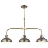 Very Home Hemstone 3 Light Bar Pendant - Pewter/Antique Brass