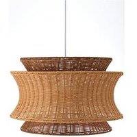 Very Home Wicker Two Tier Easy Fit Lamp Shade - Brown