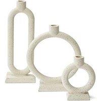 Michelle Keegan Home Set Of 3 Cement Look Candle Holders