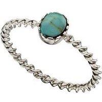 The Love Silver Collection Sterling Silver Turquoise Twisted Band Ring