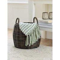 Very Home Round Dark Woven Basket