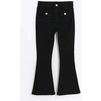 River Island Girls Front Pocket Flare Jeans - Black