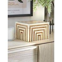 Very Home Resin Wooden Box Linear Design