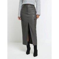 River Island Utility Maxi Skirt - Black