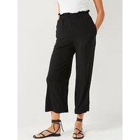 Everyday Frill Waist Culotte Trouser - Black