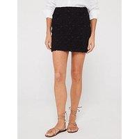 V By Very Crochet Mini Skirt - Black