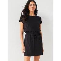 Everyday Channel Waist Mini Dress - Black