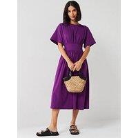 Everyday Waisted Midi Dress - Purple