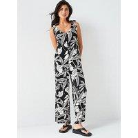 Everyday Tie Shoulder Jumpsuit - Print