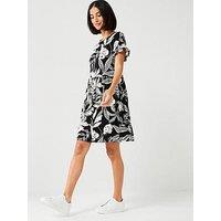 Everyday Ruffle Sleeve Mini Dress - Print