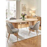 Very Home Carina 200 Cm Dining Table + 4 Chairs - Oak/Grey