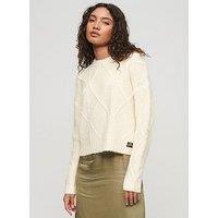 Superdry Chunky Cable Knit Jumper - Cream