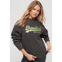 Superdry Embellished Vintage Logo Crew Sweatshirt - Black