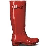 Hunter Original Tall Gloss Knee High Boots - Red
