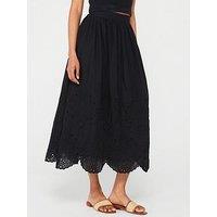 V By Very Broderie Skirt - Black