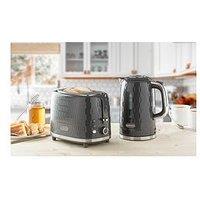 Daewoo 2 Pc Hive Bundle - 1.7L Kettle & 2 Slice Toaster Grey