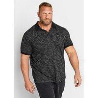 Badrhino Injected Jersey Short Sleeve Polo Shirt - Black