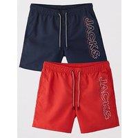 Jack & Jones Jack & Jones 2-Pack Fiji Double Logo Swim Shorts - Navy