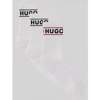 Hugo Red 3 Pack Sport Contrast Logo Ribbed Ankle Sock - White