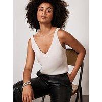 Mint Velvet Oyster Blocked Detail Cami